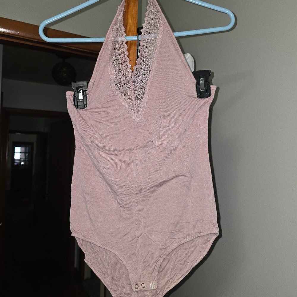 Pink halter bodysuit